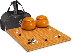 / 13x13 Go Game Set Board with Double Convex suppress raven Korean Hardened Glass Paduk Go Stones and Jujube Bowls Yellow Mountain Imports Bamboo 0.8-Inch Reversible 19x19 