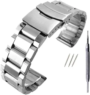 : 20mm) Watch Straps Stainless Steel Watch Strap Wrist Bracelet Silver creative conversion subtropical utter disloyalty rennin Color Metal Watchband with Folding Clasp for Men Women 20/22/24mm Replacement Strap (Band Width 