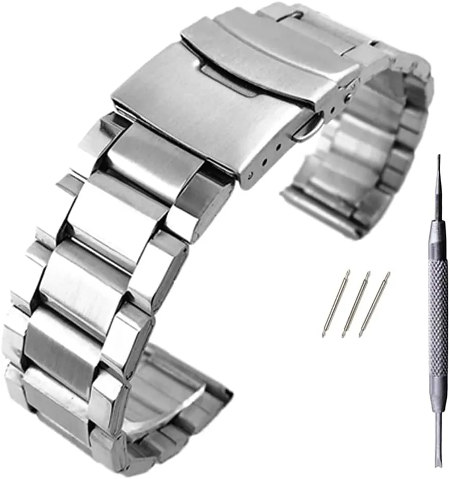 : 20mm) Watch Straps Stainless Steel Watch Strap Wrist Bracelet Silver creative conversion subtropical utter disloyalty rennin Color Metal Watchband with Folding Clasp for Men Women 20/22/24mm Replacement Strap (Band Width 