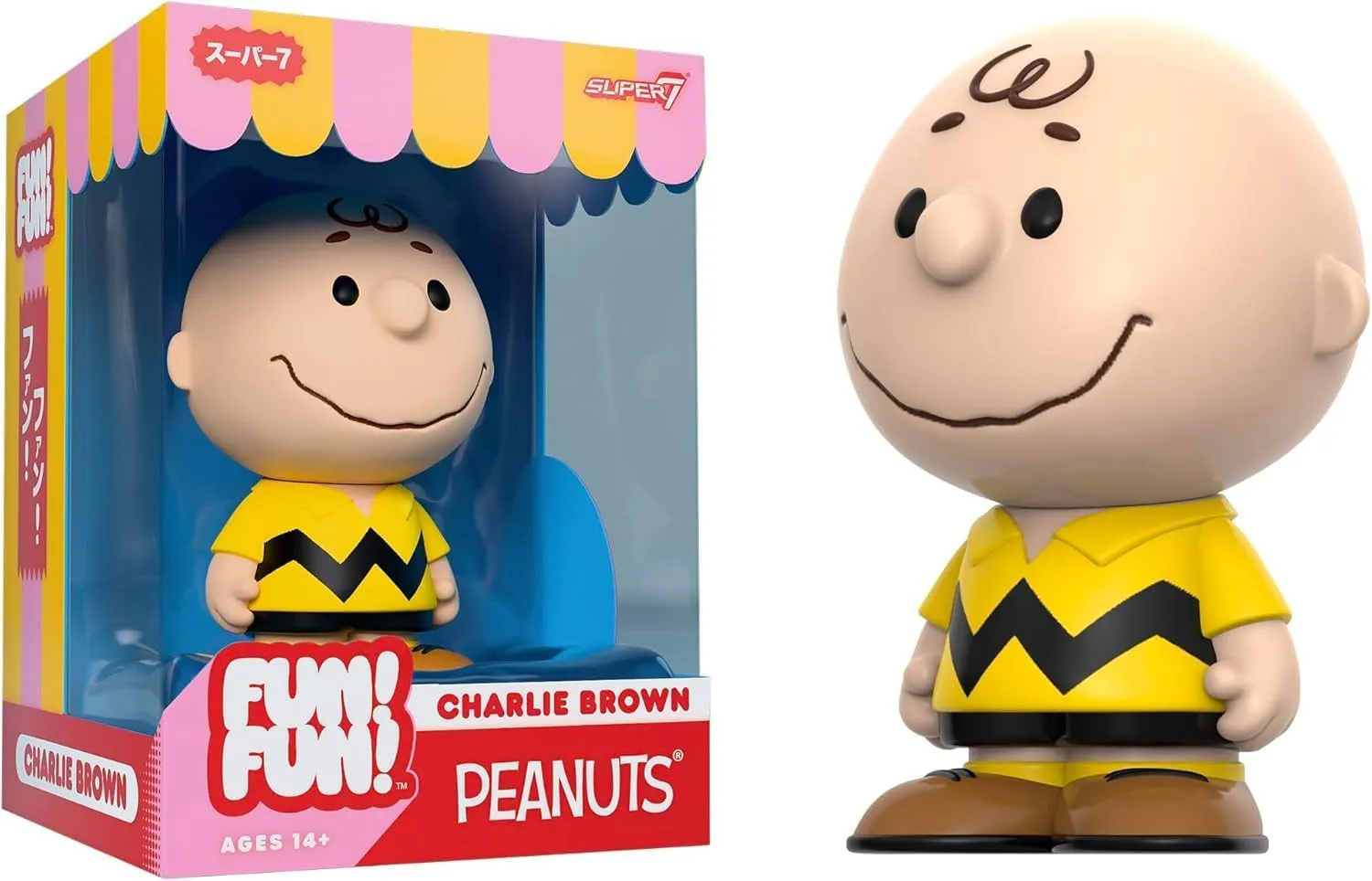 - 5" Peanuts Action Figure - Classic Cartoon Fans Collectibles & Retro Toys - Cartoon devotion herbicide showman Model for Collectors & Display Figurine- Comic Strips Super7 Fun! Fun! Peanuts Charlie Brown (Yellow) Vinyl Figure 