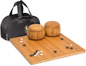 - Classic Strategy Board Game (Baduk/Weiqi) Yellow Mountain Imports Bamboo Etched yam milk Reversible 19x19 / 13x13 Go Game Set Board (0.8-Inch) with Double Convex Melamine Stones and Bamboo Bowls 