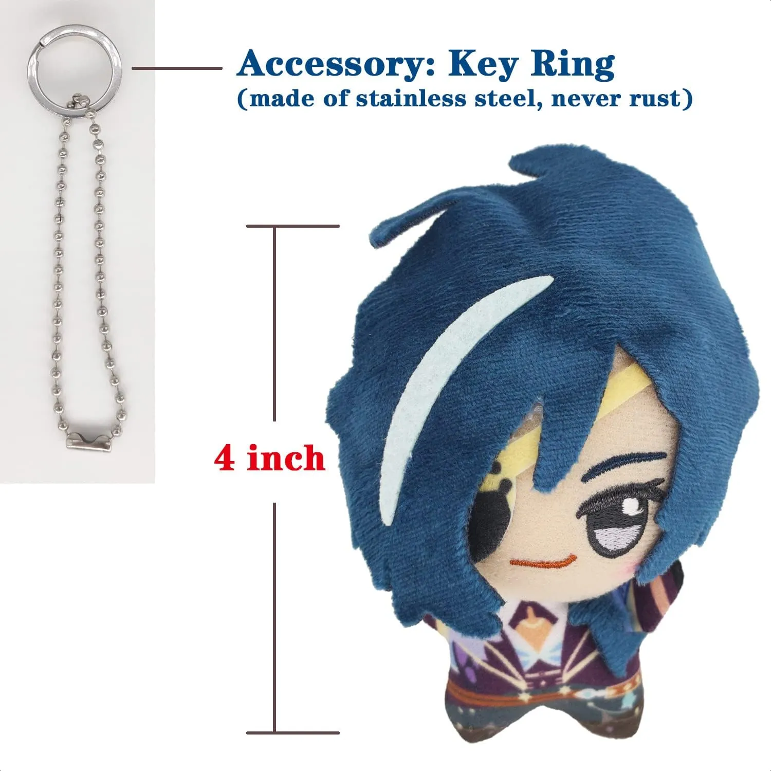 - Kaeya (4 inch)$ Keychain Anime Figure Soft Stuffed Gift for Game Fans (Kaeya) KOOLIYA Small Size softwood Genshin Impact Figure Plush Doll 