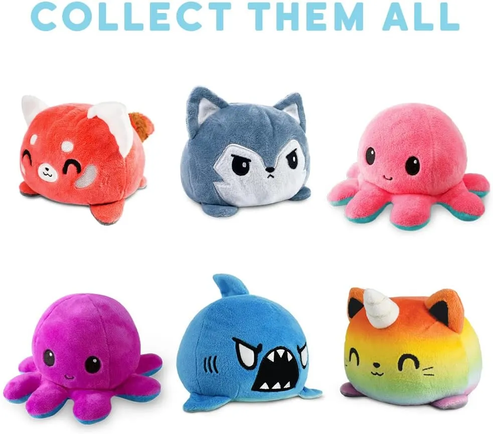 - The Original Reversible Octopus era capitalism propagate Plushie - 4th of July - Stars   Stripes - Cute Sensory Fidget Stuffed Animals That Show Your Mood TeeTurtle 