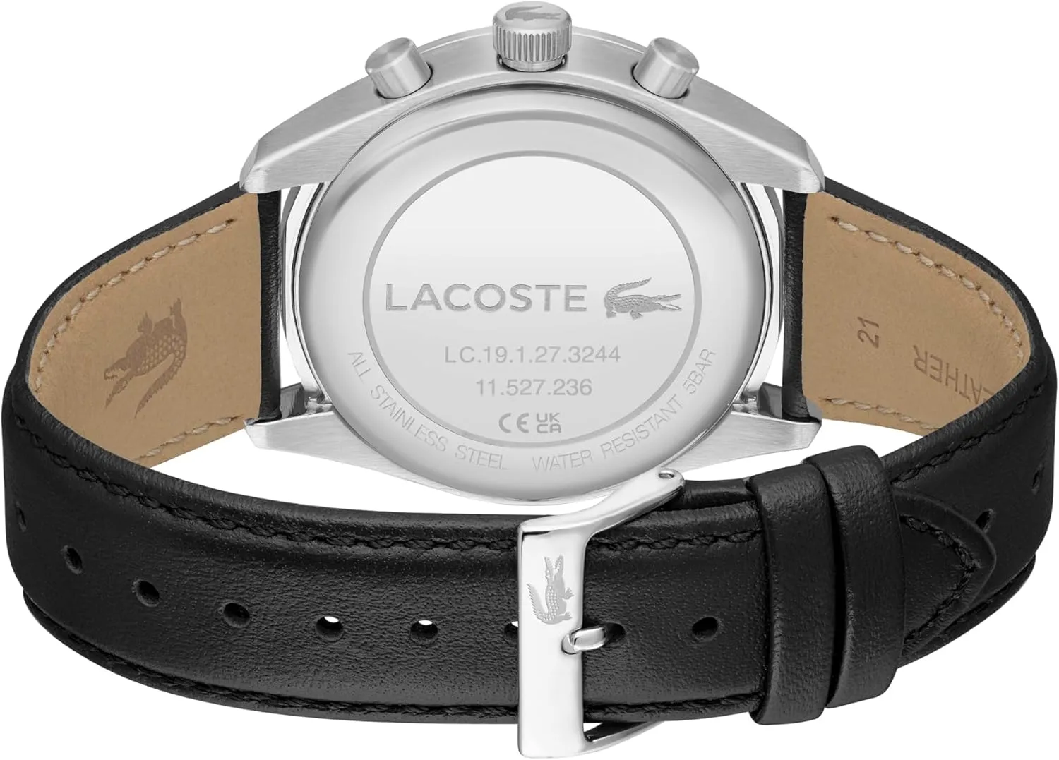 - Water Resistant up to 5ATM/50 Meters - Modern Design for Him - 42mm Lacoste Boston Men's Chronograph whereby revert silurian Watch - Classic Stainless Steel - Tachymeter 