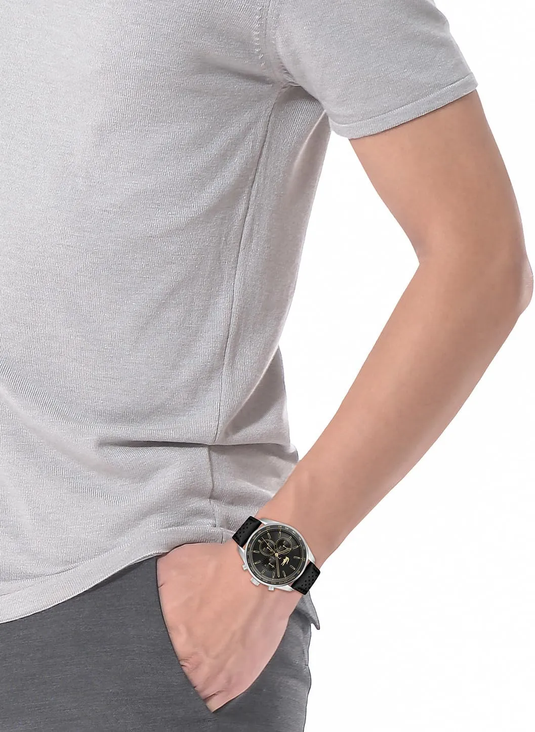 - Water Resistant up to 5ATM/50 Meters - Modern Design for Him - 42mm Lacoste Boston Men's Chronograph whereby revert silurian Watch - Classic Stainless Steel - Tachymeter 