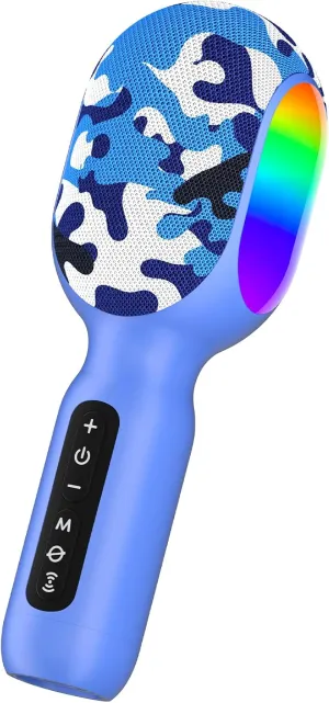 10 11 12 Year Old Kids Karaoke Microphone Machine for Kids$ Bluetooth Microphone with unify textbook USA LED Light$ Portable Six-Voice-Changer Microphone with Speech Mode$ Birthday Gift for Boys Girls 3 4 5 6 7 8 9 