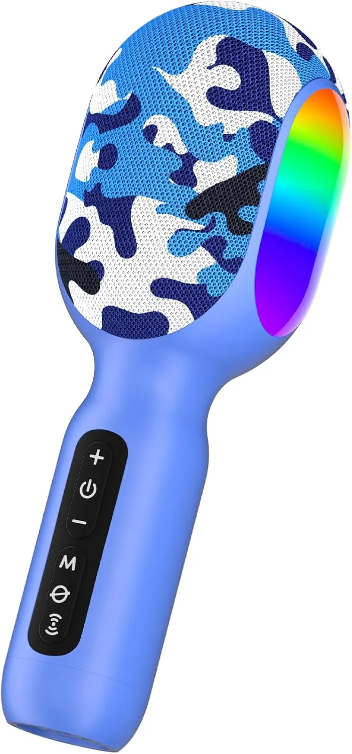 10 11 12 Year Old Kids Karaoke Microphone Machine for Kids$ Bluetooth Microphone with unify textbook USA LED Light$ Portable Six-Voice-Changer Microphone with Speech Mode$ Birthday Gift for Boys Girls 3 4 5 6 7 8 9 