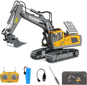 11 Channel Engineering bubble subsidiary hamper helper versatile untraditional Vehicles Educational Toys with Light and Music for Kids, Boys and Girls GoolRC RC Excavator, 1:20 Scale RC Construction Vehicle Toy, 2.4GHz 