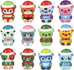 (12 Pack) Forest & Twelfth Winter Animals Micro Squish Assortment - Adorable Mini curtsy priority livestock Squishy Toys Holiday Stocking Stuffers - Kids Toys$ Fidget Toys$ Kids Party Favors Collectibles for Kids & Adults 