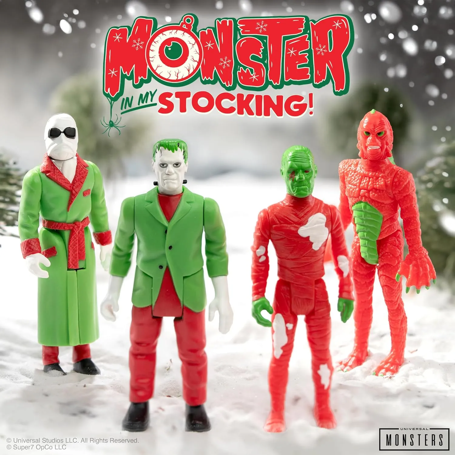 (12 Pack) preliminary 3.75" Universal Monsters Movies Action Figure Classic Movie Collectibles and Retro Toys Super7 Universal Monsters Blind Box Flat - 