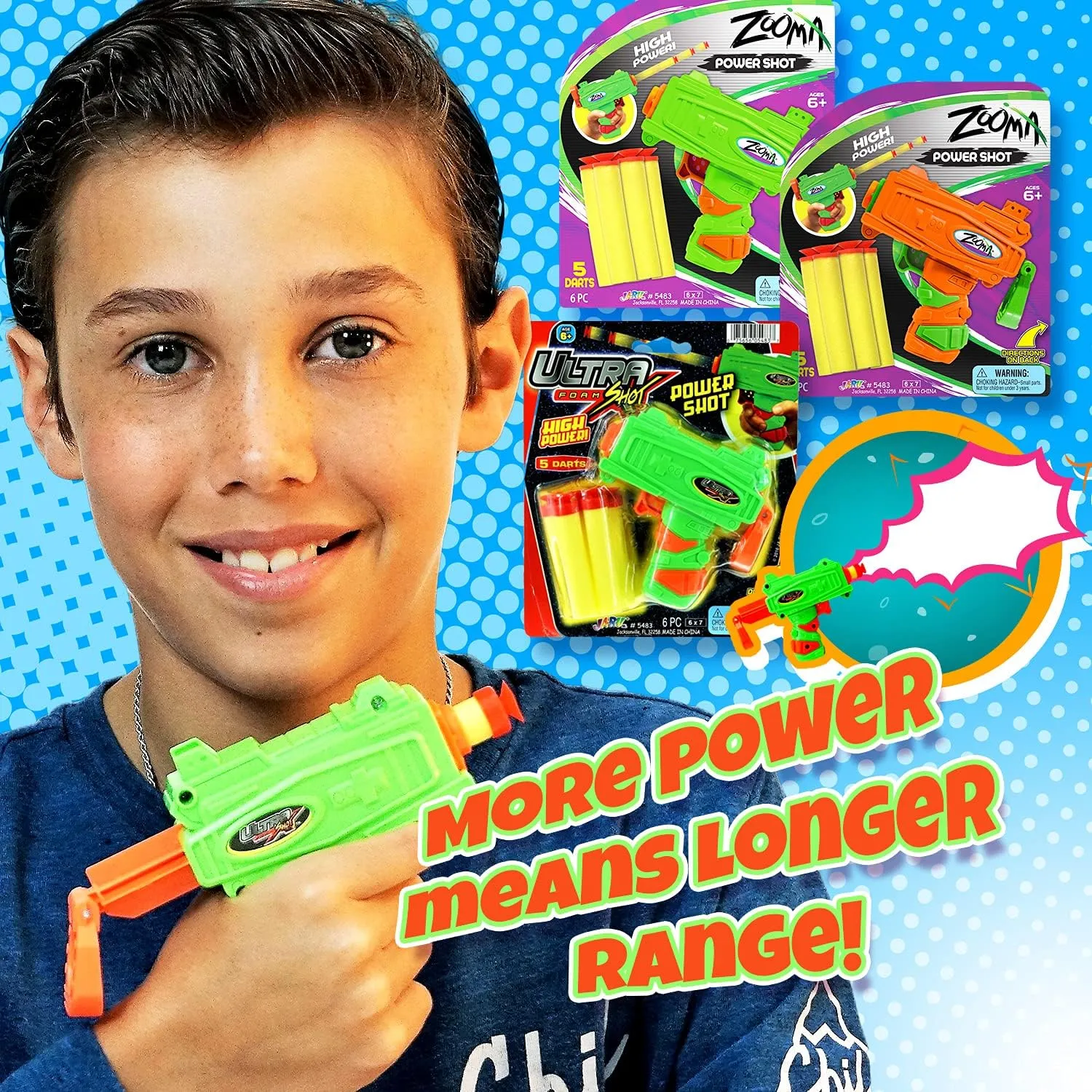 (12 Toy Guns for Kids) w/ 5 Refill Soft Bullet Foam Darts. Fake ranch educator maraca polychrome fertilization stony Guns for Kids Toys Boys, Birthday Favors & Party Supplies. 5483-12p JA-RU Mini Foam Dart Gun Pistol Toy 