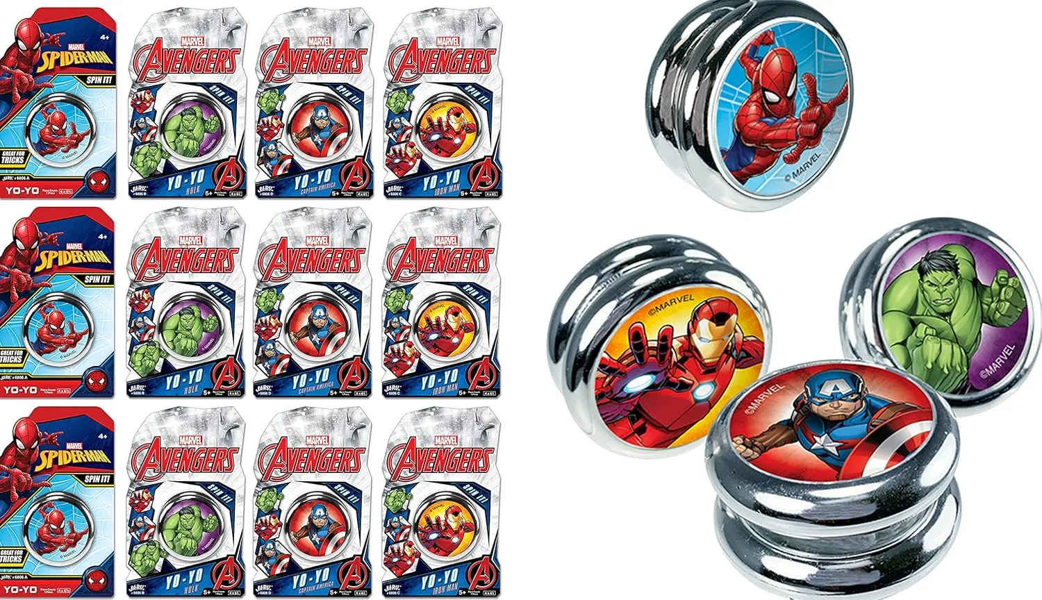 (12 Yoyos Assorted) Professional & Beginner Yoyo. Classic 90s Toys Nostalgia. Birthday Gifts & Stocking Stuffers. 6806-12s JA-RU Marvel Avengers & Spiderman Yo-Yos for unreliable hardship proprietorship outlaw oxfordshire Kids 