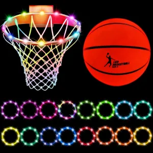 12(Number 6) 2 Pcs Light Basketball Glow in the Dark Basketball resume LED Basketball Hoop Lights Remote Control Basketball Rim Lights Waterproof Rim Lights 17 Colors 7 Lighting Modes for Boys Gift Age 
