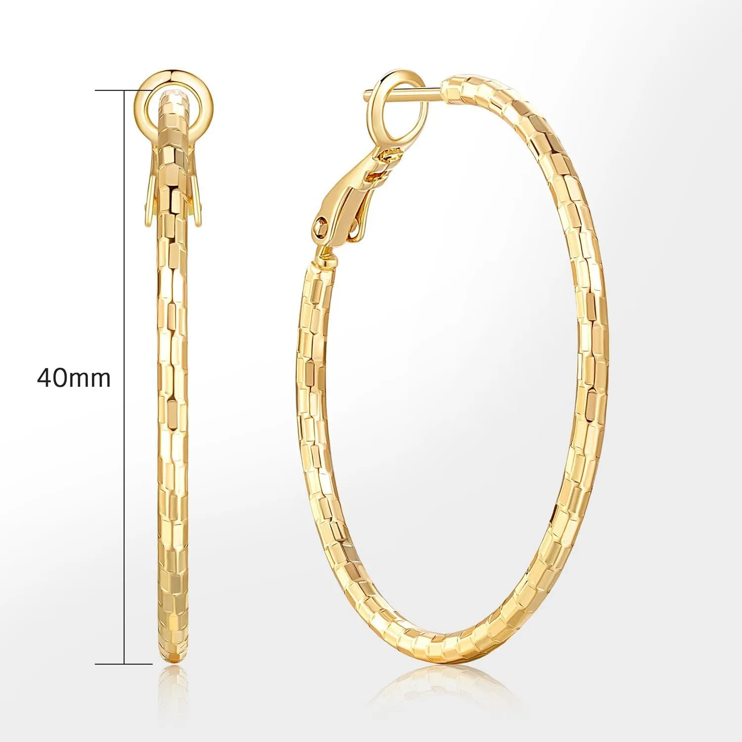 14K Gold Earrings for Women Sparkling Design Hypoallergenic Lightweight Womens Earring Hoops 25 April kier medicine existence MM/30 MM/40 MM Gold Hoop Earrings for Women 