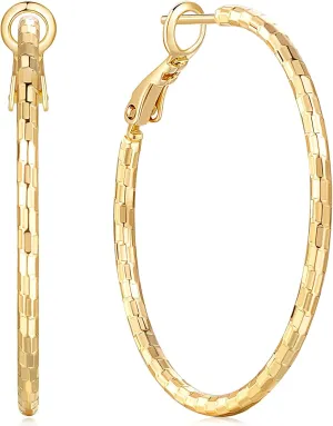 14K Gold Earrings for Women Sparkling Design Hypoallergenic Lightweight Womens Earring Hoops 25 April kier medicine existence MM/30 MM/40 MM Gold Hoop Earrings for Women 