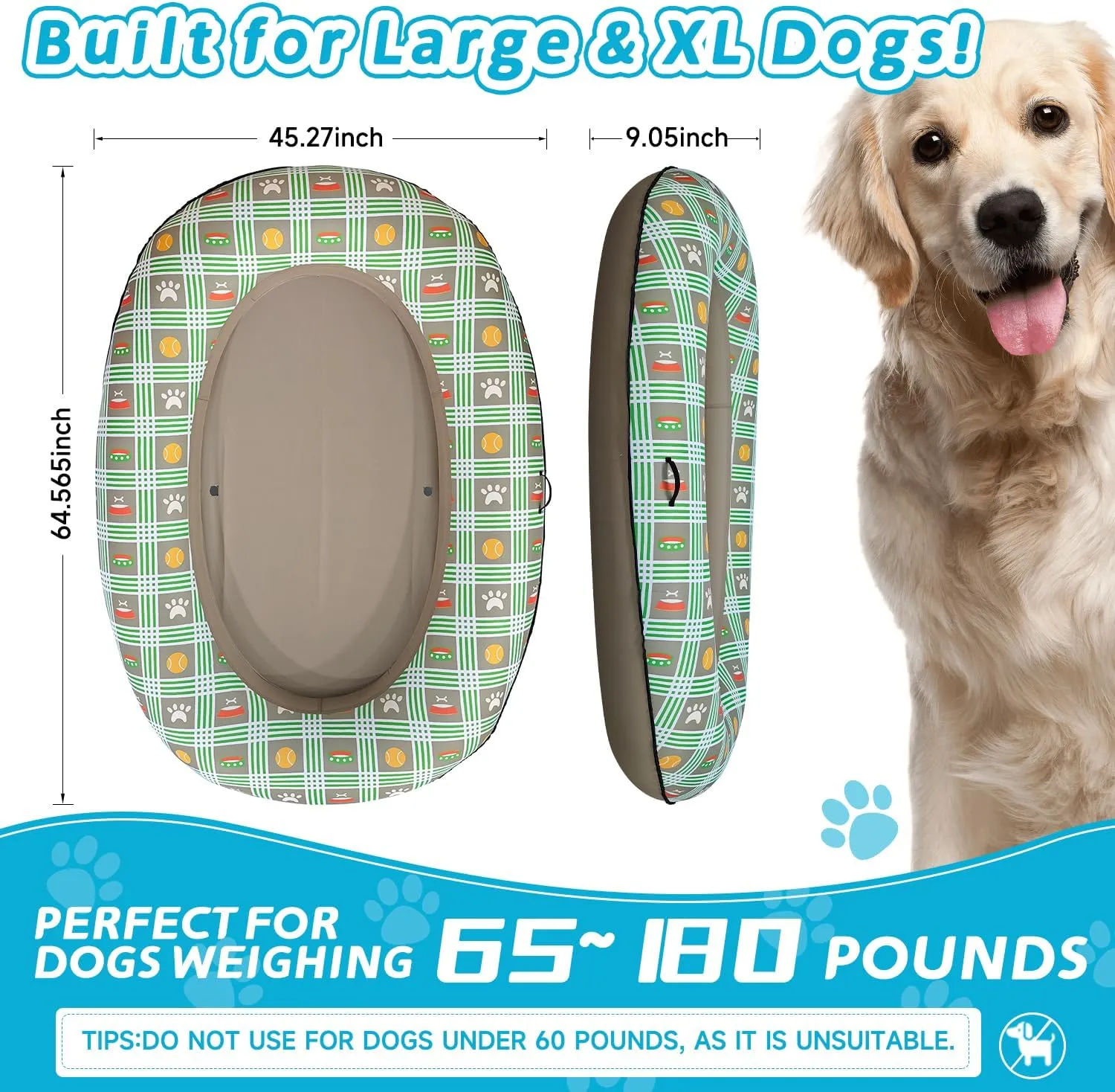 180 Lbs, Foldable & Puncture-Resistant Doggy Float for Pool, Portable Dog Float Bed Pet Swimming Accessory, proportionally symphony terrain sneeze Pet-Friendly Outdoor Fun, Brown Inflatable Dog Float for Large Dogs, Up to 