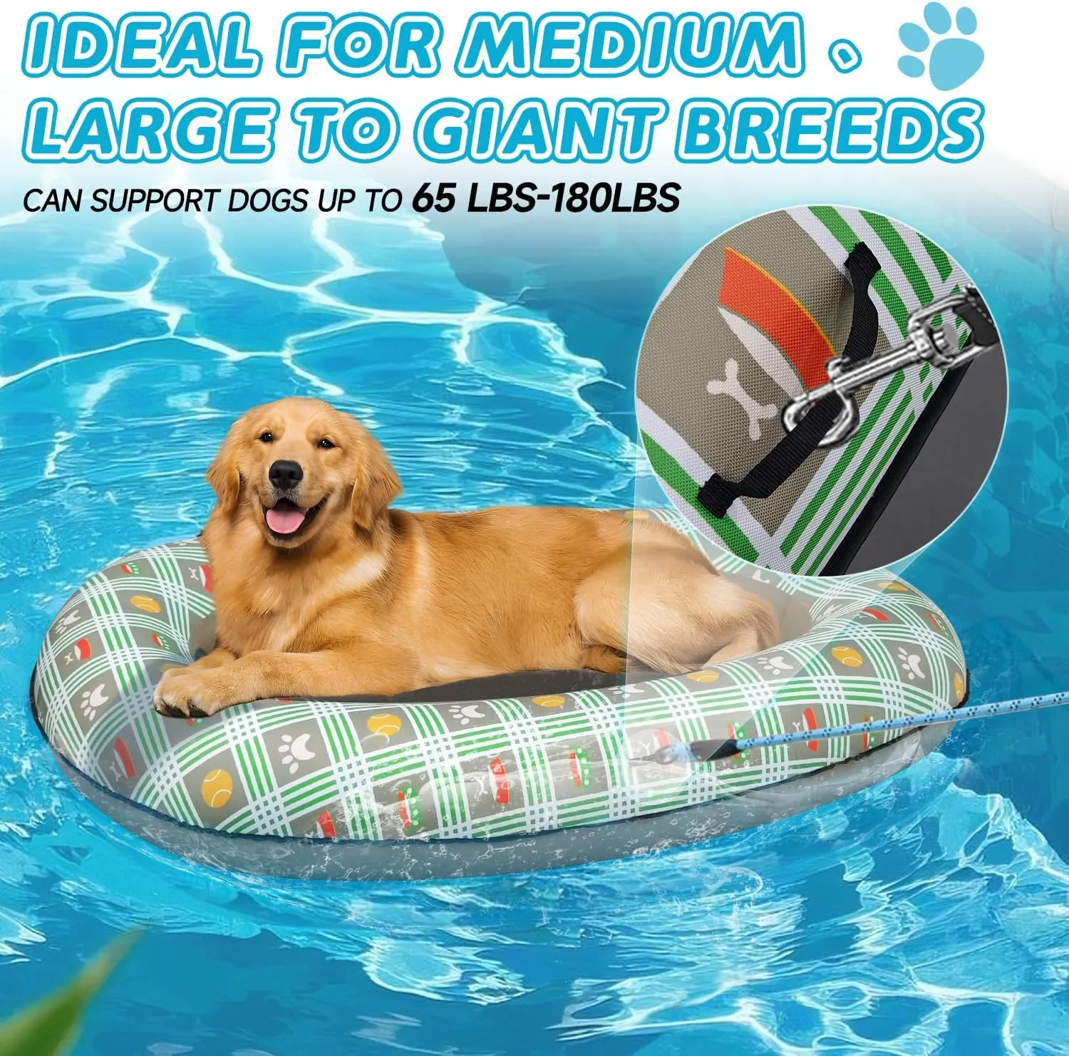 180 Lbs, Foldable & Puncture-Resistant Doggy Float for Pool, Portable Dog Float Bed Pet Swimming Accessory, proportionally symphony terrain sneeze Pet-Friendly Outdoor Fun, Brown Inflatable Dog Float for Large Dogs, Up to 