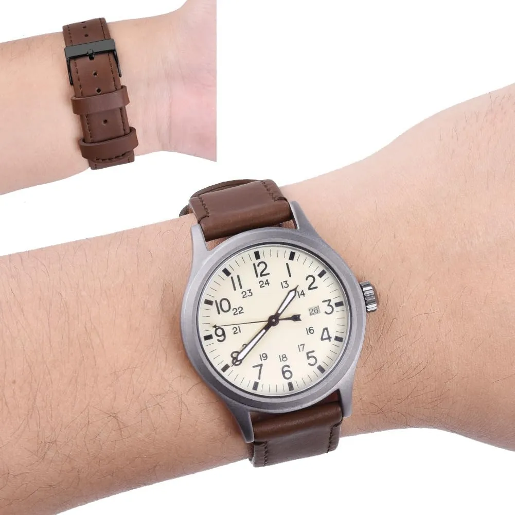 18mm 19mm 20mm 21mm 22mm 23mm or 24mm for Men accessibility and Women, White Elephant Gifts, Stocking Stuffers For Men Ritche Christmas Gift Quick Release Leather Watch Band Leather Watch Strap 