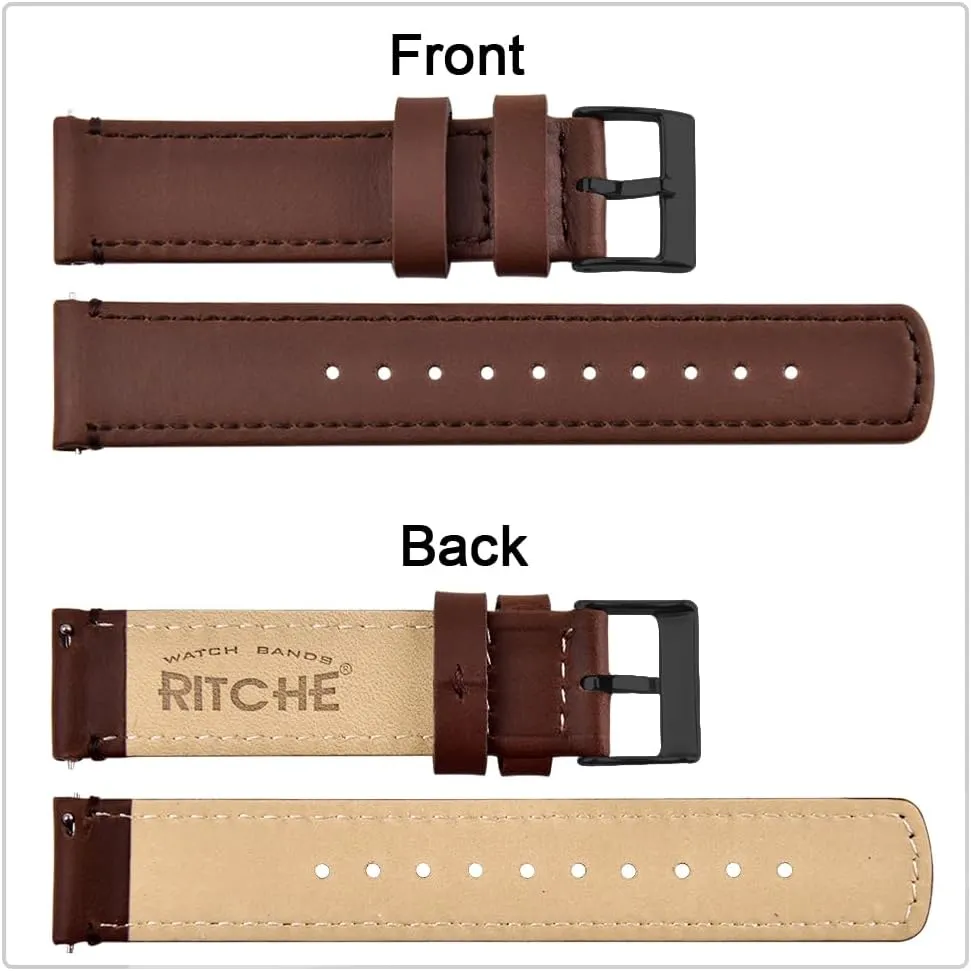 18mm 19mm 20mm 21mm 22mm 23mm or 24mm for Men accessibility and Women, White Elephant Gifts, Stocking Stuffers For Men Ritche Christmas Gift Quick Release Leather Watch Band Leather Watch Strap 