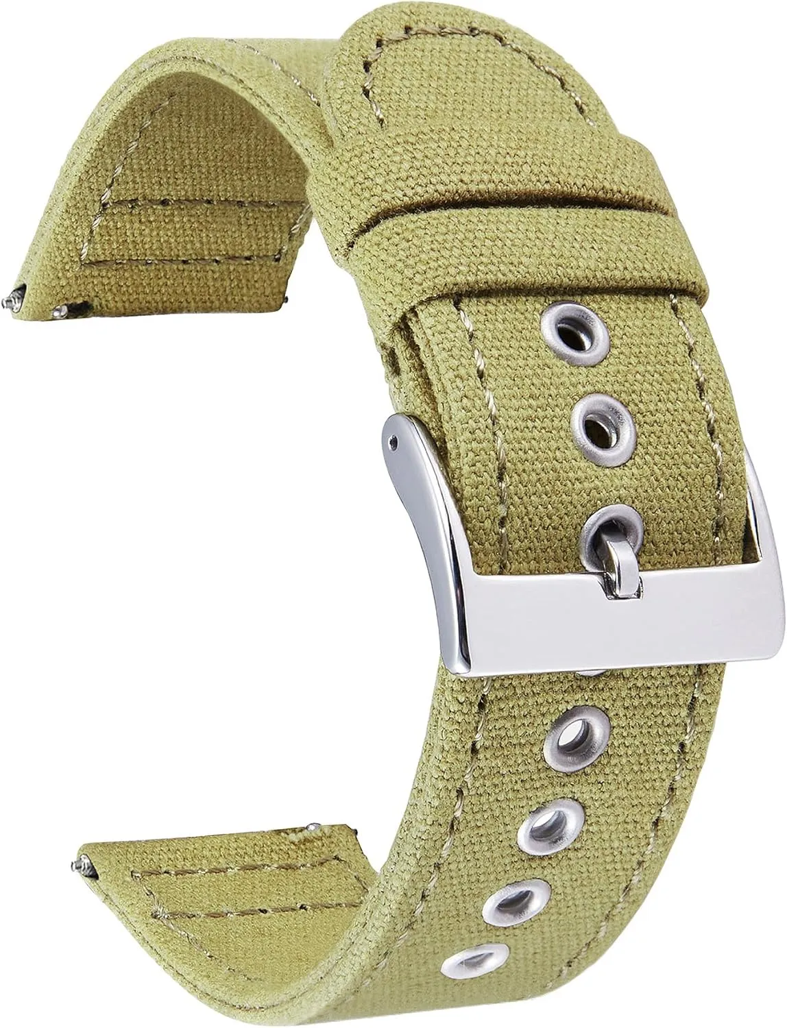 18mm 20mm 22mm 24mm Cotton Fabric Watchband for Men and Women evade with Silver/Black Buckle BINLUN Canvas Watch Bands Quick Release Sail Cloth Watch Straps Replacement 