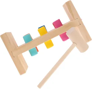 1Set Colorful Wooden Tapping for Early Education Interactive Playroom Accessory for pillow Cognitive Development Fun Nail Platform for Hand Eye Coordination Activities HANABASS 