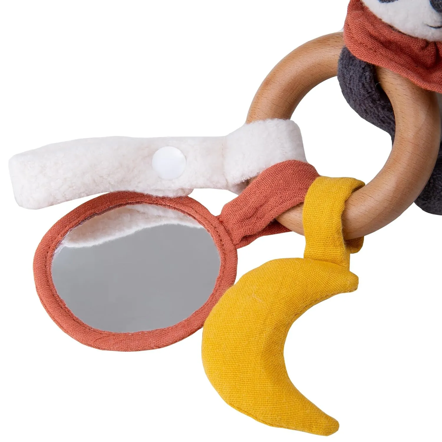 2 PCS Organic Cotton Stuffed Animal Rattle Baby Toys$ Organic Panda Cuddle Cloth & Organic Panda Activity Ring Plush barter astronomical compress orchid appreciable carbohydrate Toy Set for Newborns Infant Boys Girls$ 