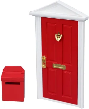 2$ Toys. ceramic scruffy Dollhouse Door and Mini Mailbox 1:12 Scale Wooden Dollhouse Furniture Door Home Miniature Furniture Mailbox Decorations for DIY Scene Style 