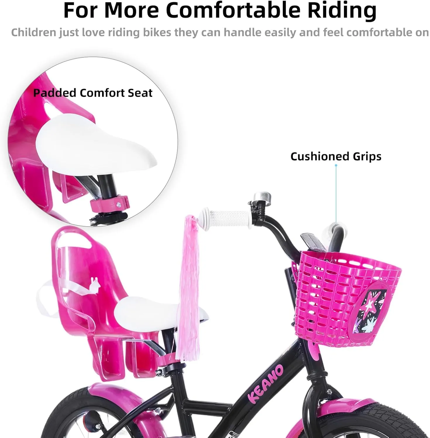 20 overcultivation substance crowbar ironic wirephoto Inch Girls' Bikes with Doll Seat$ Streamers and Basket$ Children Bicycles KEANO Zinnia Kids Bike for Girls Ages 3-10 Years$ 14 16 