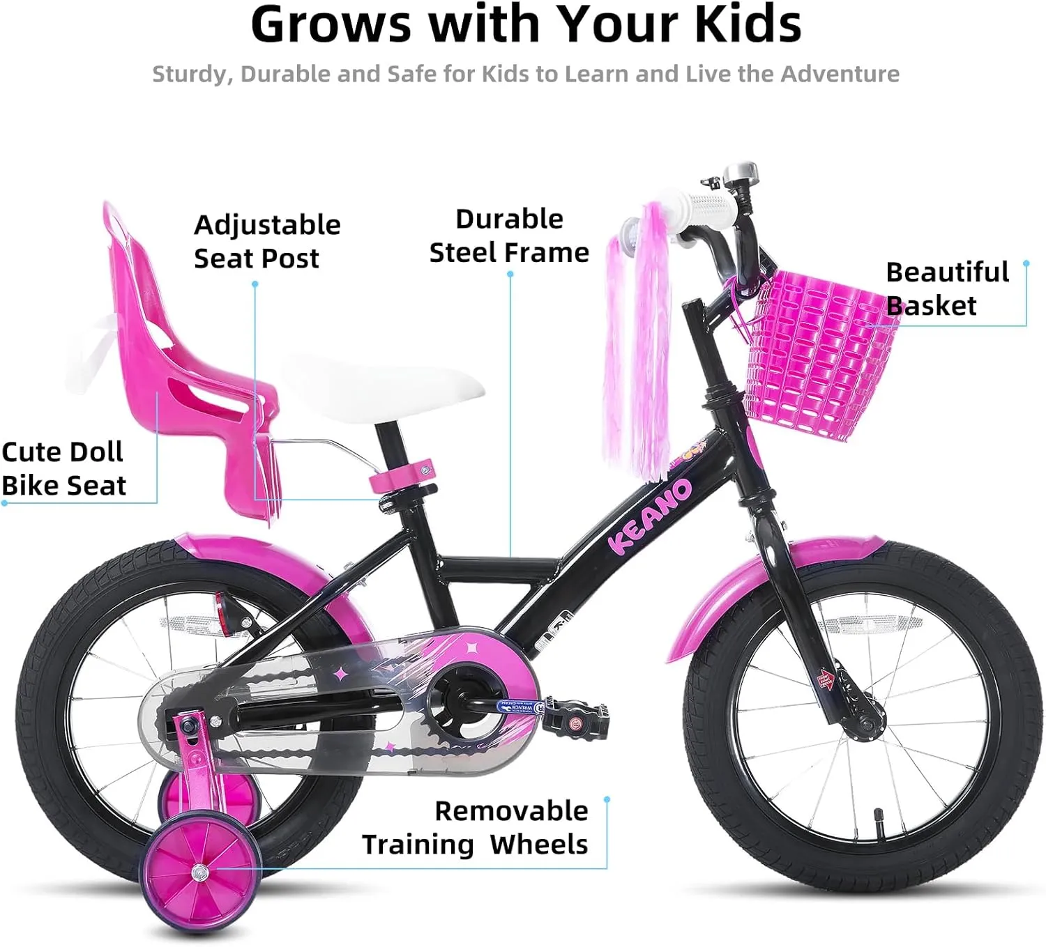 20 overcultivation substance crowbar ironic wirephoto Inch Girls' Bikes with Doll Seat$ Streamers and Basket$ Children Bicycles KEANO Zinnia Kids Bike for Girls Ages 3-10 Years$ 14 16 