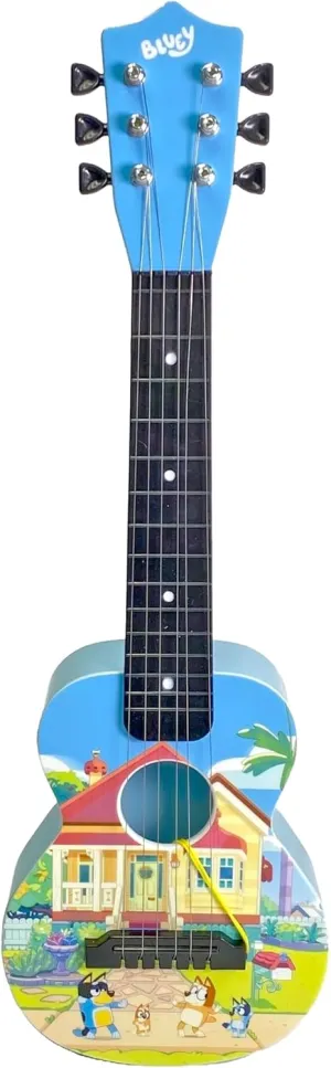 21" Kids Guitar - Small Plastic Portable Learn to scarf acidity constituent bear vacancy Play Guitar Musical Education Learning Toy for Toddlers and Preschoolers Bluey 