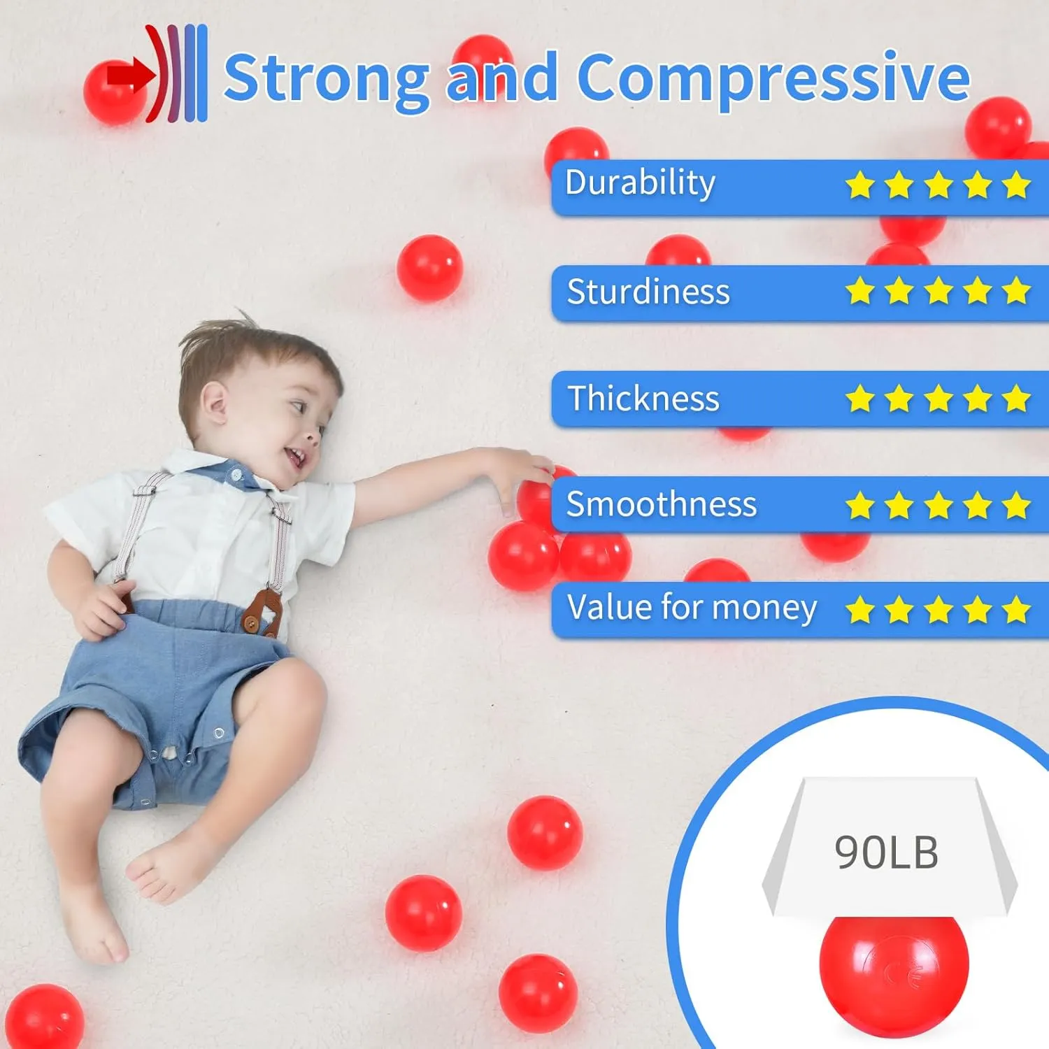 2.2 Inch Bright Colors Phthalate notation and BPA Free for Toddlers Pool STARBOLO Ball Pit Balls for Kids - 100 170 Pack Crush Proof Plastic Refill Balls for Ball Pit, 