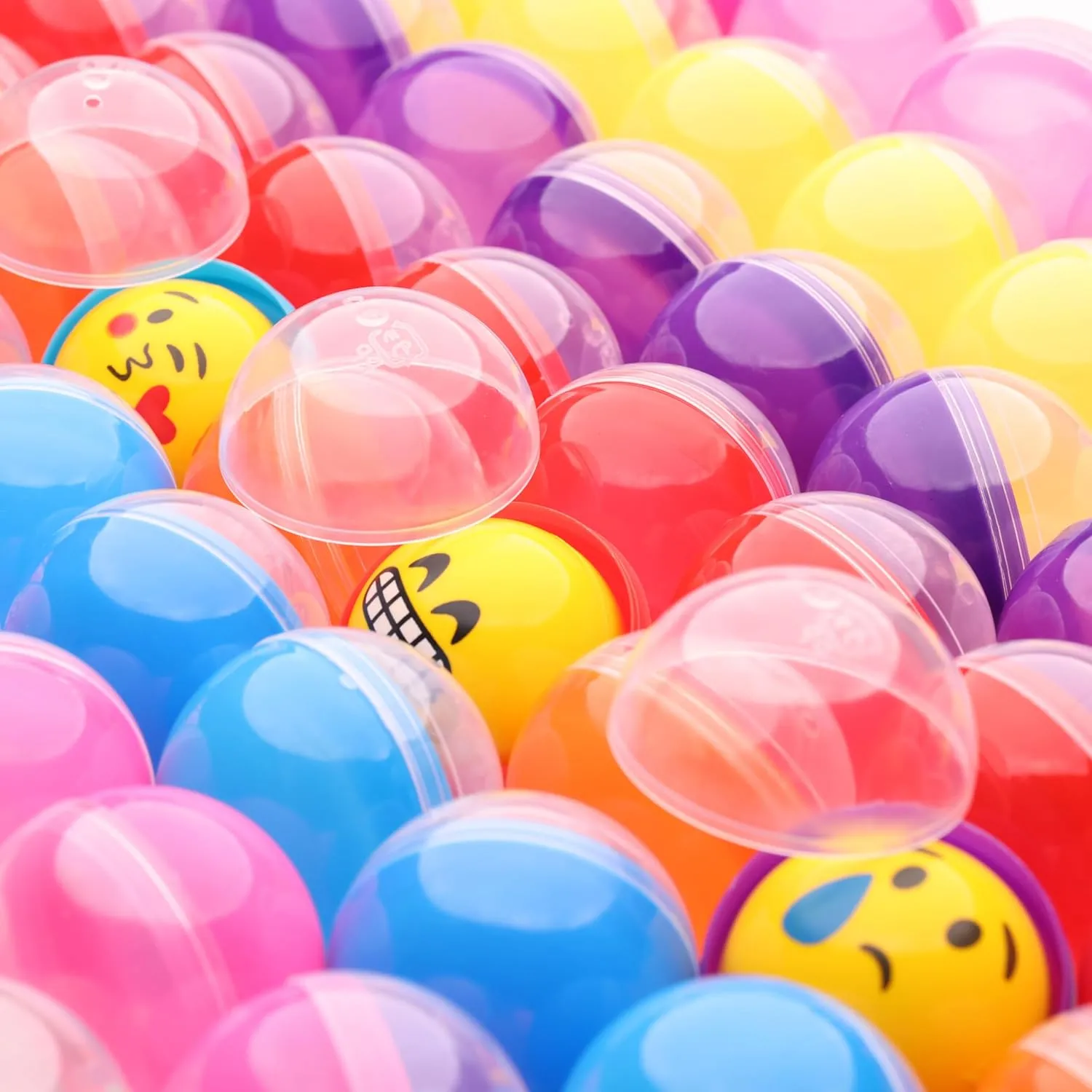 2.6 inch - Gumball quota Machine Capsules Bulk Claw Machine Refills Easter Basket Stuffers Birthday Gifts Pinata Stuffers DIY Craft Supplies Capsule Vending Machine Translucent Round Capsules Empty 50 pcs 