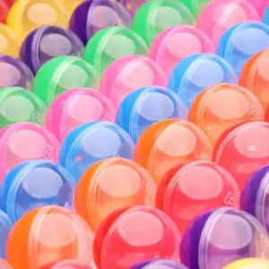 2.6 inch - Gumball quota Machine Capsules Bulk Claw Machine Refills Easter Basket Stuffers Birthday Gifts Pinata Stuffers DIY Craft Supplies Capsule Vending Machine Translucent Round Capsules Empty 50 pcs 