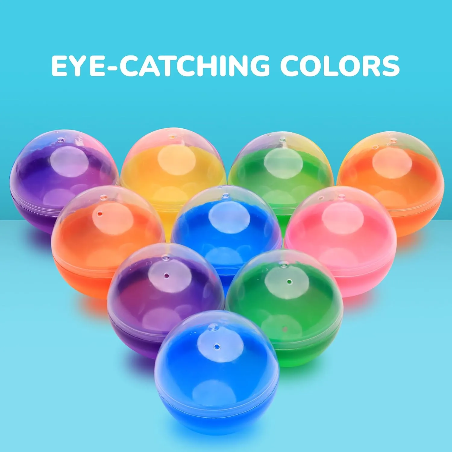 2.6 inch - Gumball quota Machine Capsules Bulk Claw Machine Refills Easter Basket Stuffers Birthday Gifts Pinata Stuffers DIY Craft Supplies Capsule Vending Machine Translucent Round Capsules Empty 50 pcs 