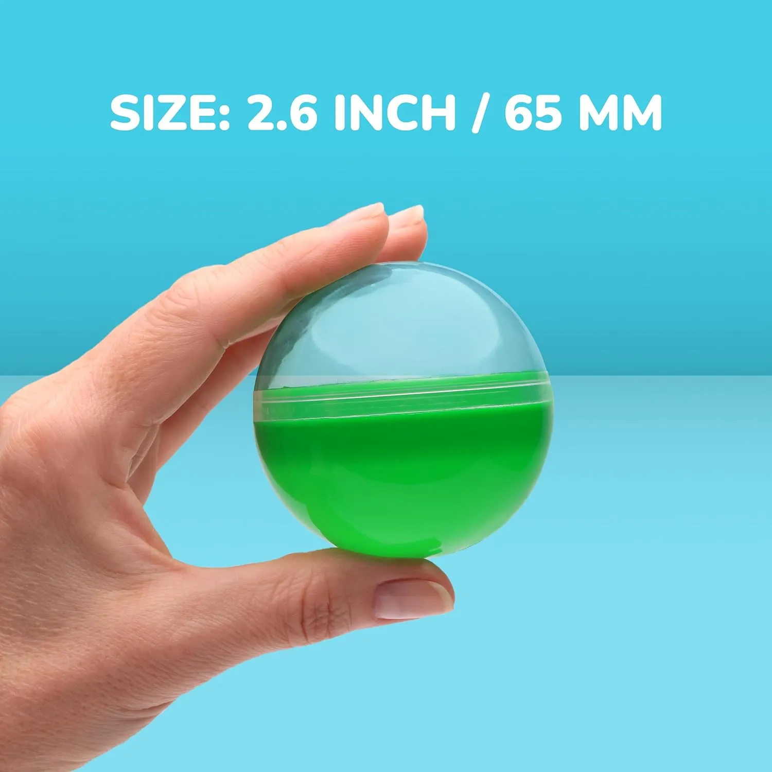 2.6 inch - Gumball quota Machine Capsules Bulk Claw Machine Refills Easter Basket Stuffers Birthday Gifts Pinata Stuffers DIY Craft Supplies Capsule Vending Machine Translucent Round Capsules Empty 50 pcs 