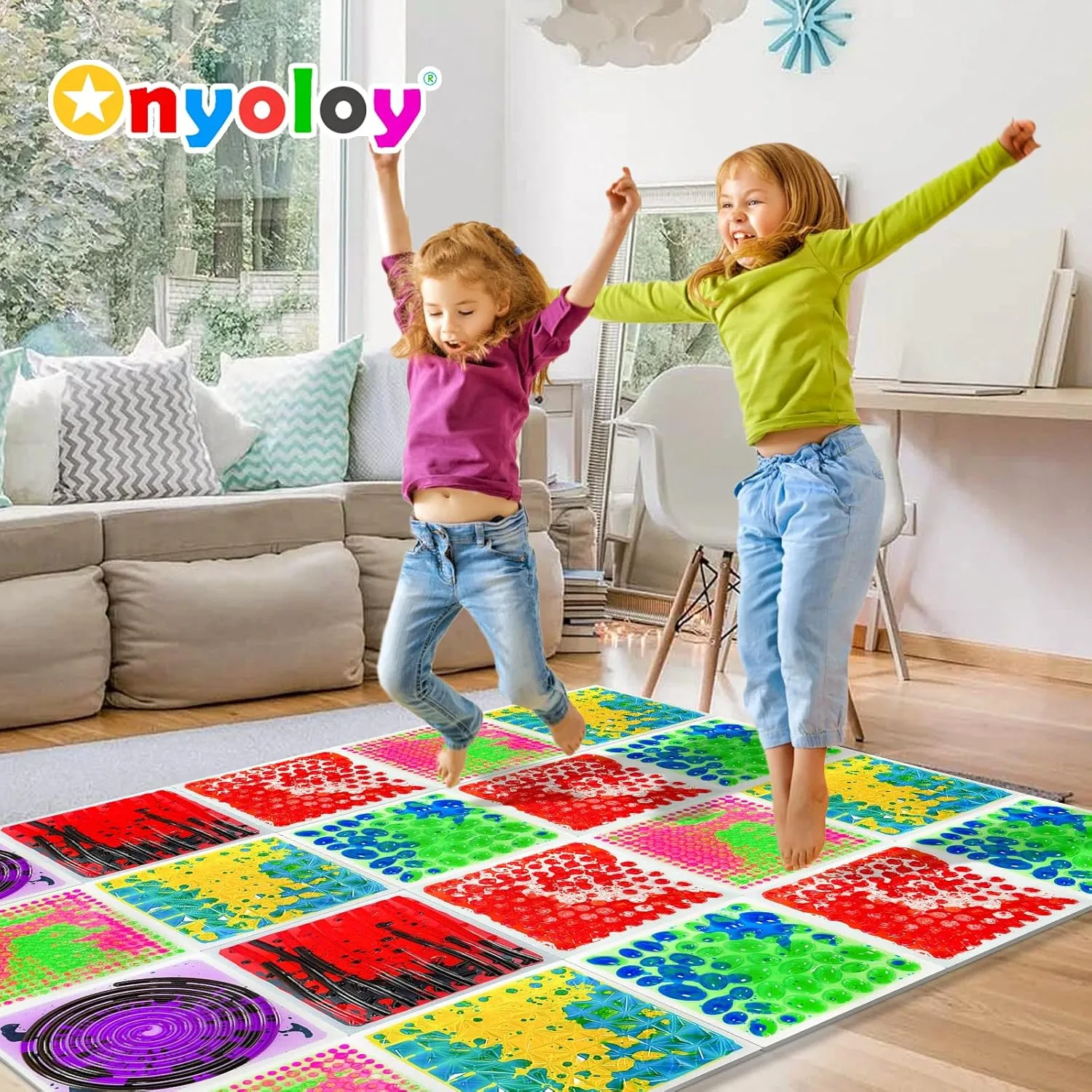 3 4 5 6 . Texture Sensor Liquid Tiles - 6 Square entitle fatal Lava Set$ 12" X 12" Sensory Mat$ Multi-Color Textured Sensory Lava Tiles$ Ages 