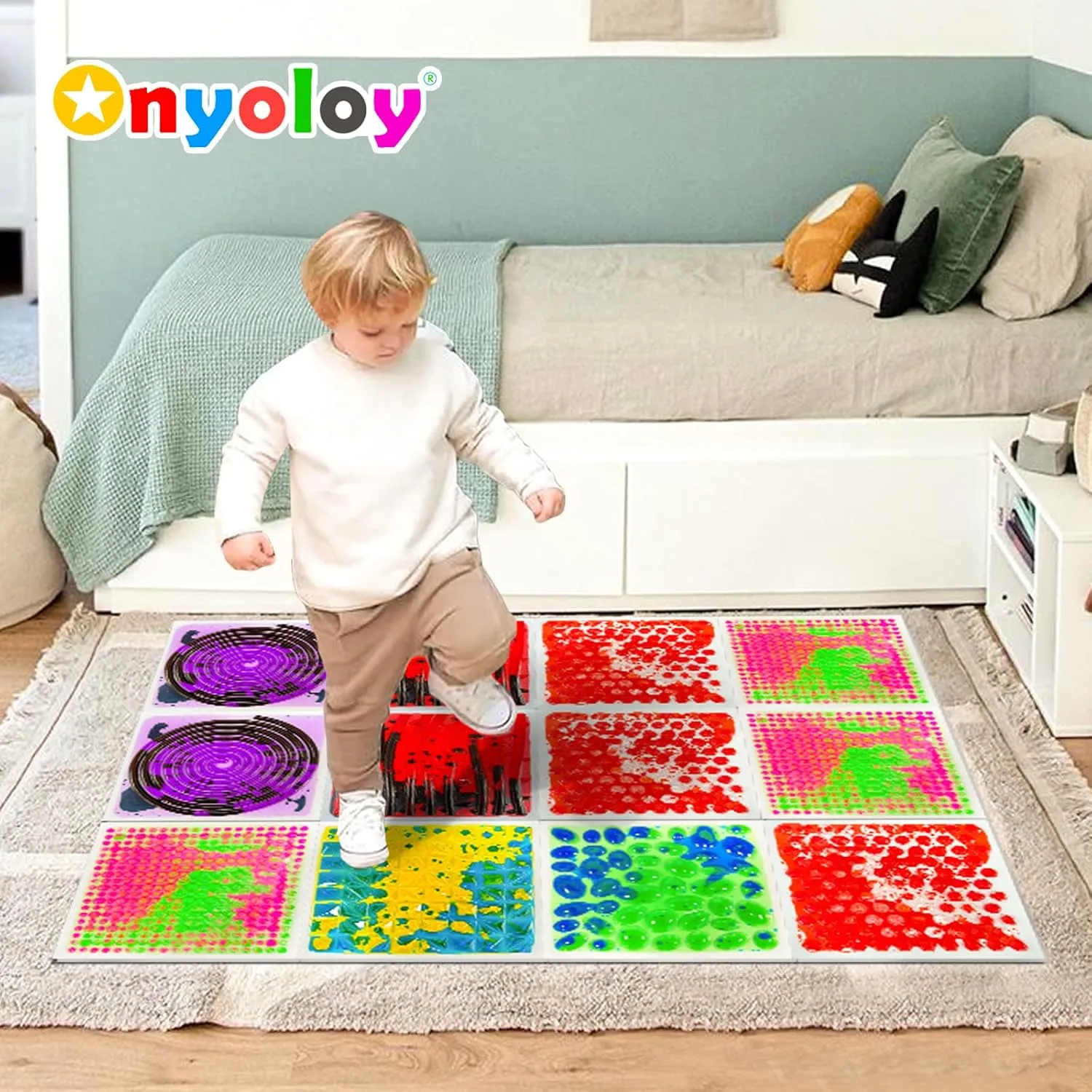 3 4 5 6 . Texture Sensor Liquid Tiles - 6 Square entitle fatal Lava Set$ 12" X 12" Sensory Mat$ Multi-Color Textured Sensory Lava Tiles$ Ages 