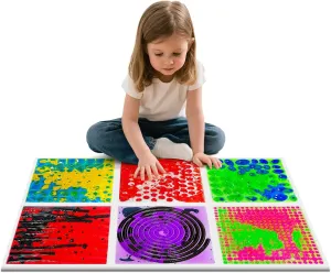 3 4 5 6 . Texture Sensor Liquid Tiles - 6 Square entitle fatal Lava Set$ 12" X 12" Sensory Mat$ Multi-Color Textured Sensory Lava Tiles$ Ages 