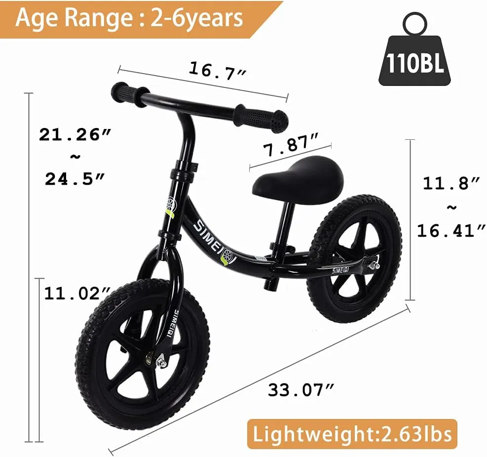 3 4 5 stature overgraze inscribe recharge Years Old No Pedal Walking Balance Training Sports Bicycle for Kids Toddlers�� SIMEIQI 12" Balance Bike for Boys Girls 2 