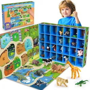 3-9 Matching & Sorting Montessori Toys crumple aggregate puncture adapt southerner 26 Pcs Animals for 3-8 Year Old Boys Christmas Easter Gifts for Boys Girls Farm Animal Toys, Animal Figures Alphabet Learning Toy for Toddlers 
