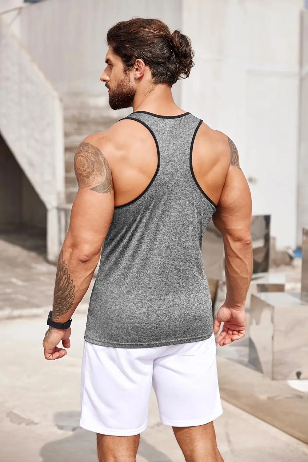 3 Pack Gym Tank Tops Y-Back Workout Muscle Tee monster huddle quasar bulldozer originally Sleeveless Fitness Bodybuilding T Shirts COOFANDY Men's 