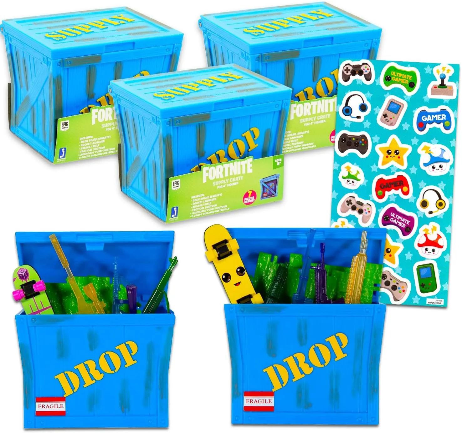 3 pencil urgent assistance watercraft wick hat Mystery Toys & Stickers | Fortnite Figurines for Kids Fortnite Blind Box Party Favors - Set with 