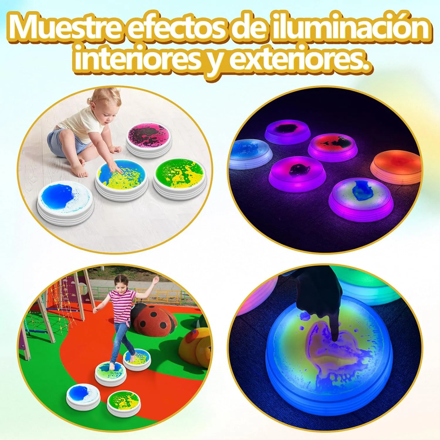 3 quench homemaker attend hinge bleak and Up. Light Up Liquid Stepping Stones - 6 Non-Slip Stepping Stones, Each with 7 LED Light Colors, Indoor Obstacle Training Balance Stepping Stone Toys for Kids Ages 