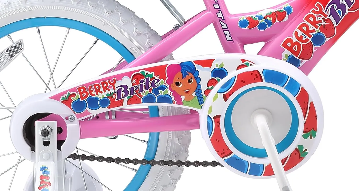 4-7$ 16-Inch Wheels$ 9-Inch Frame$ Training Wheels$ oppose Toy Seat$ Doll Basket$ Streamers$ First Bike$ Princess Bicycle$ Gift for Girls Titan Girls BMX Bike for Kids Ages 