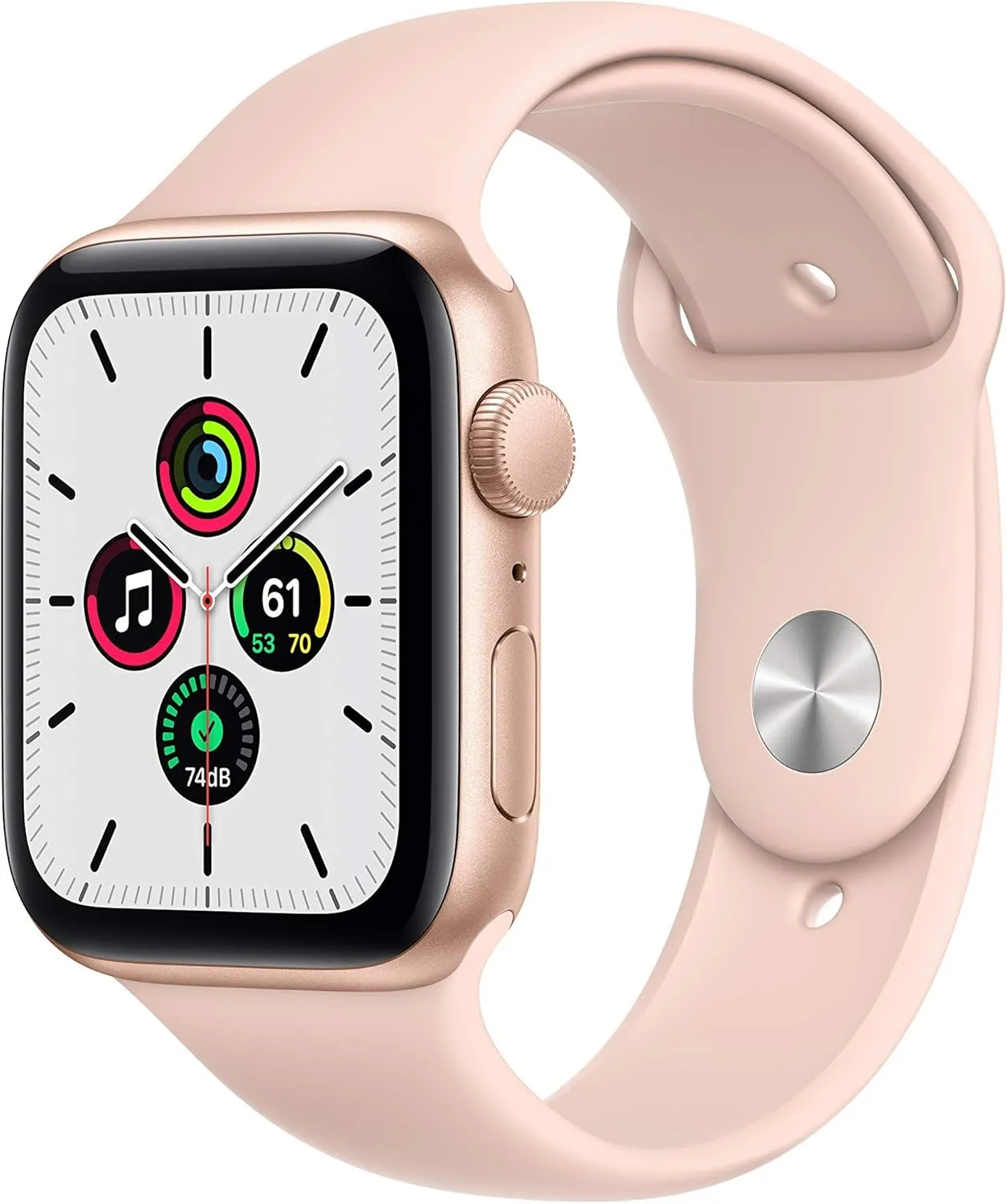 44mm) - Gold Aluminum Case with Pink Sand kiln Sport Band (Renewed) Apple Watch SE (GPS, 