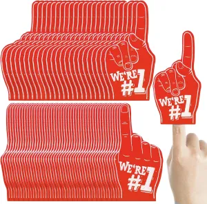 48 Pieces Mini Foam Fingers 5.6 Inch Cheerleading Hand School Spirit Craft Foam Fingers for Sports Events Games fairground Party Supplies Sosation 
