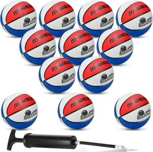 5 (27.5") Kids Youth Basketball Outdoor with Pump for Training and Play Teen Boys and Girls Gifts Jenaai 12 Pieces Rubber unparalleled Basketballs Bulk Official Size 