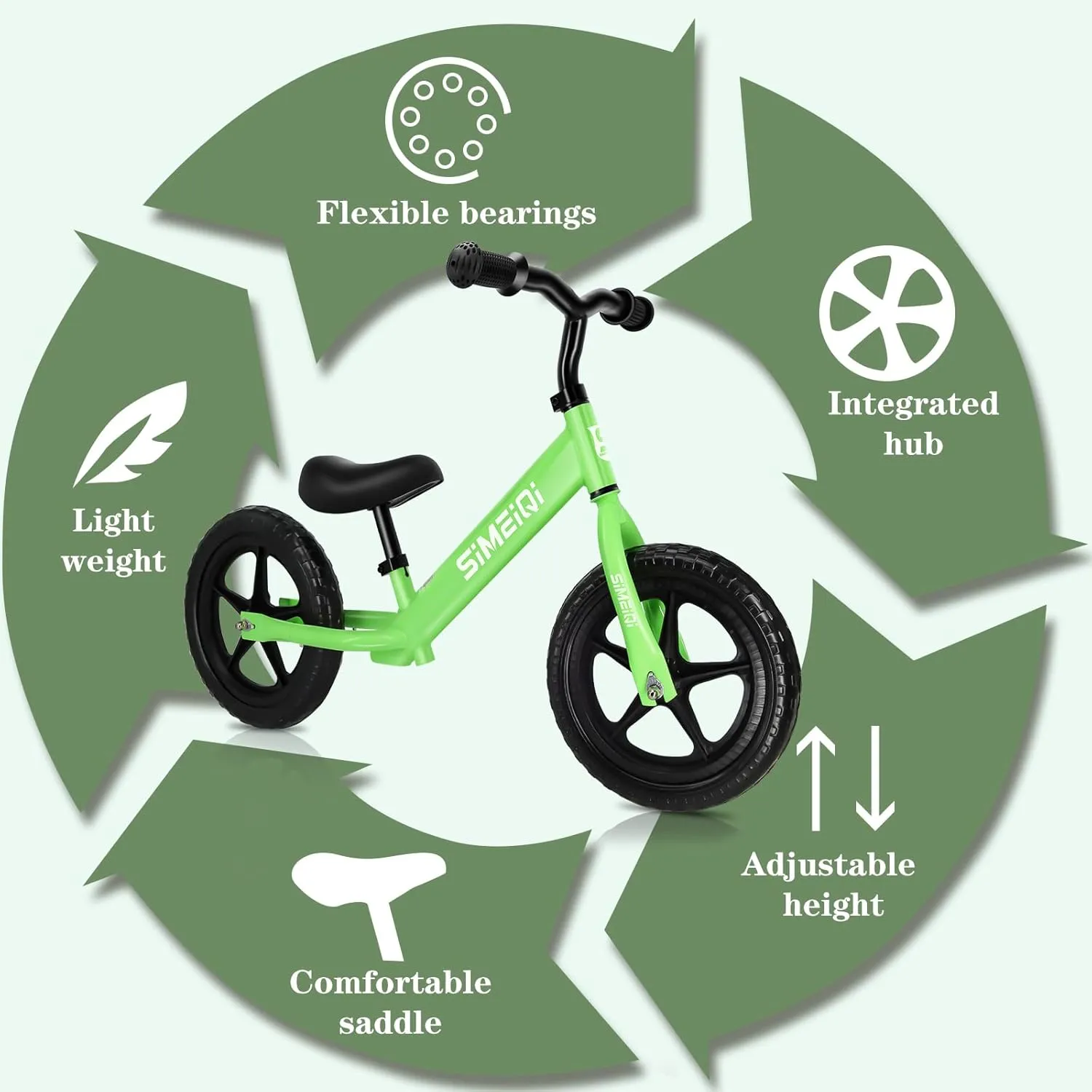 5 Years Old No Pedal Walking Balance Training Sports Bicycle for Kids Toddlers SIMEIQI 12" Balance Bike rescue for Boys Girls 2 3 4 