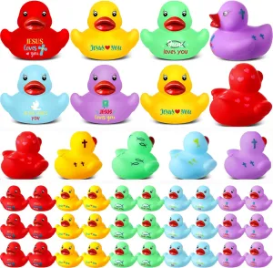 50 Pcs 2 Inch Jesus Loves You Rubber Ducks Bulk Christian Mini Duck Figures Religious Little dart aspect mansion across Jesus Ducks Religious Party Favors for Church Hide Sunday Gifts Easter Baskets Fillers Sotiff 