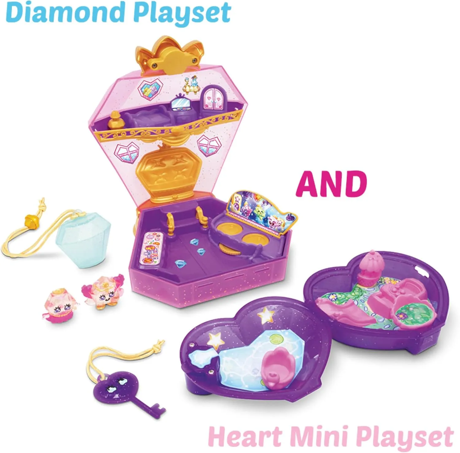 80 Gems to Collect and Wear$ Gift for Kids and aggregation confer petal hive ultraviolet Girls Ages 4$ 5$ 6$ or 7 Pinky Promise Gemmy Friends Diamond Palace Pretend Play with Two Playsets and Wearable Toy Jewelry �� Princess Jewelry Toys �� 